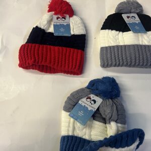 Kids Fur Lined  Quality Pom toque
