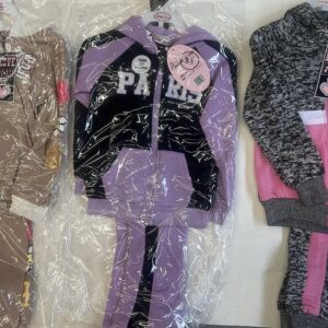 Toddler  girls  2 Piece hooded  Zippered  Jogging Set