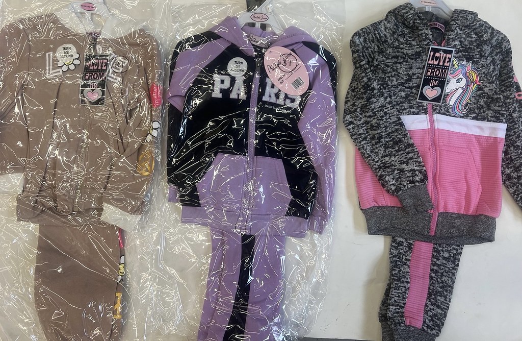 Toddler  girls  2 Piece hooded  Zippered  Jogging Set