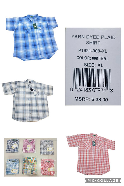 Mens Stillwater ,  Quality Yarn dyed Short Sleeve Shirts .