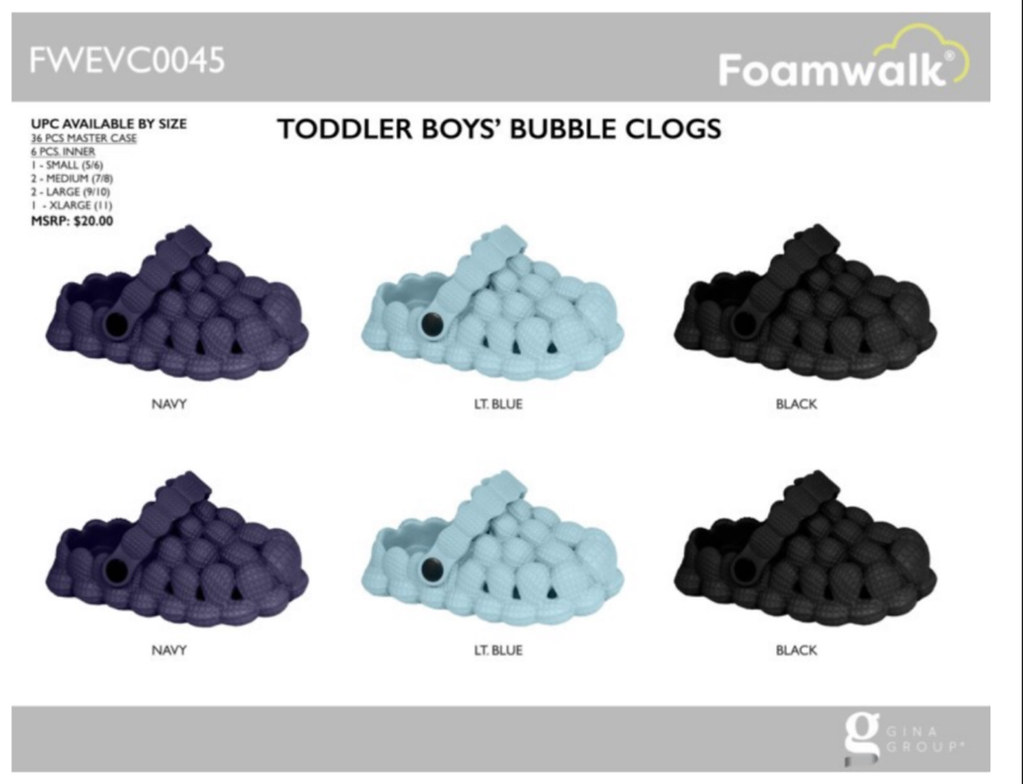 Toddler Boys Foamwalk Bubble Clogs .