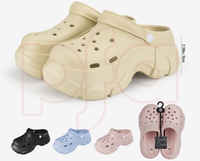 Ladies Platform Crocs.