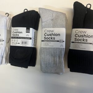 Mens 3 pack Cushioned Crew Sport Socks