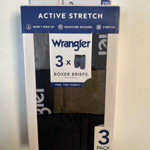 Mens WRANGLER , 3 pack Boxed Active Stretch Boxer Briefs
