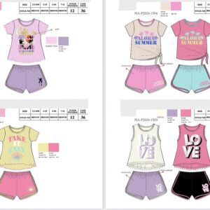 Girls  2 Piece Short Set. French terry Shorts .