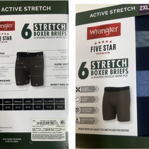 Mens Wrangler 6 pack ACTIVE Premium Breathable Boxer